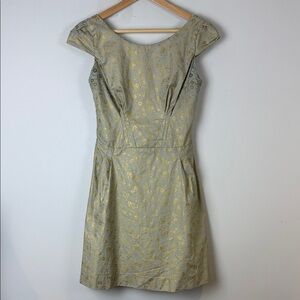 Nokomis Elegant Gold Floral Dress Size 8
